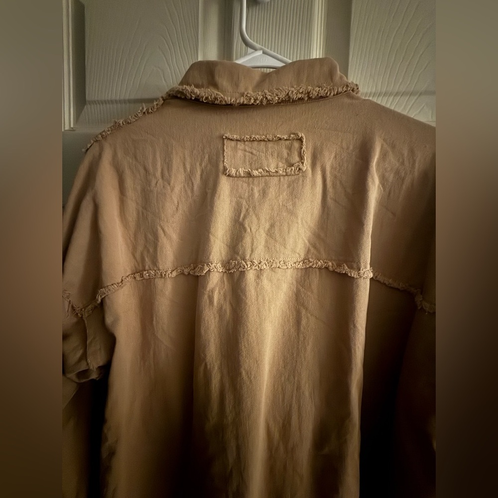 LA MIEL Brown Frayed Collar Shirt/jacket - Picture 10 of 11
